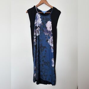 Simply Vera Vera Wang Blue and Black Floral Maxi Dress